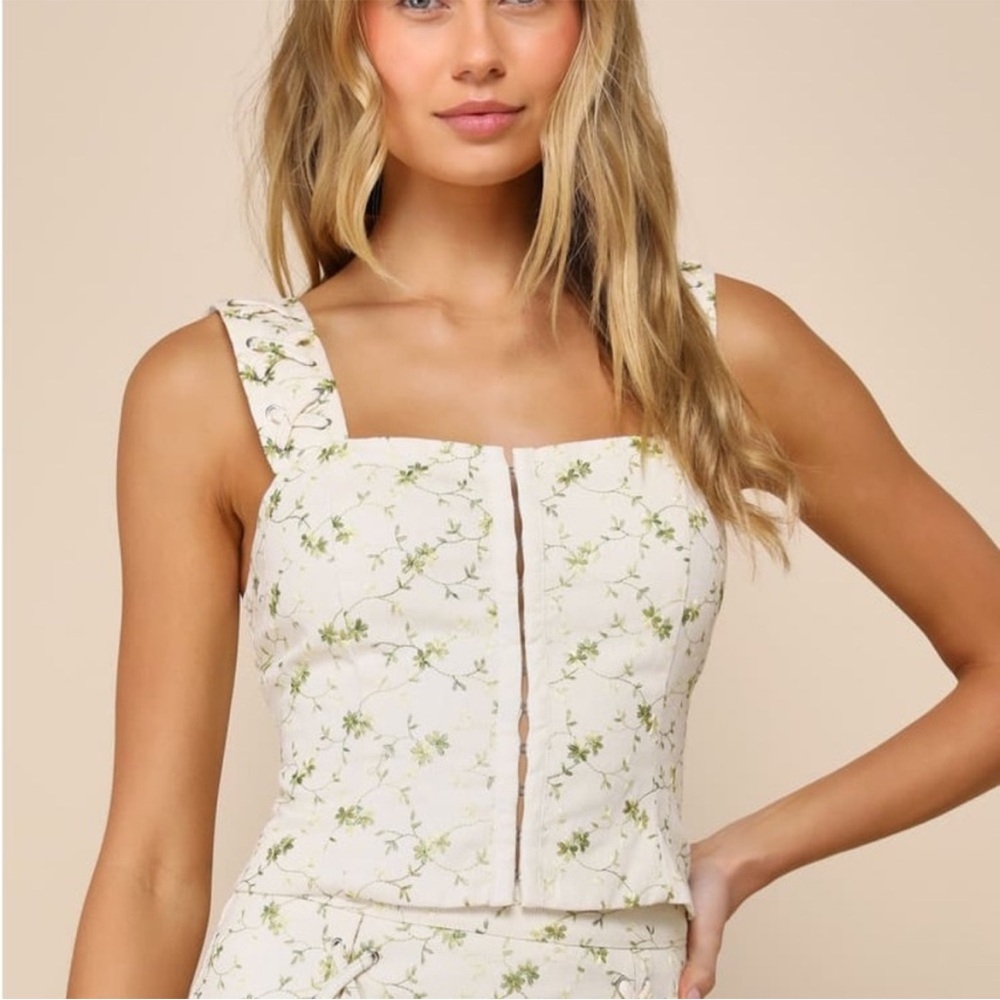 Lulus Floral Corset Top